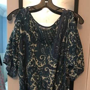 Floral Tunic with Shoulder Cut Outs
